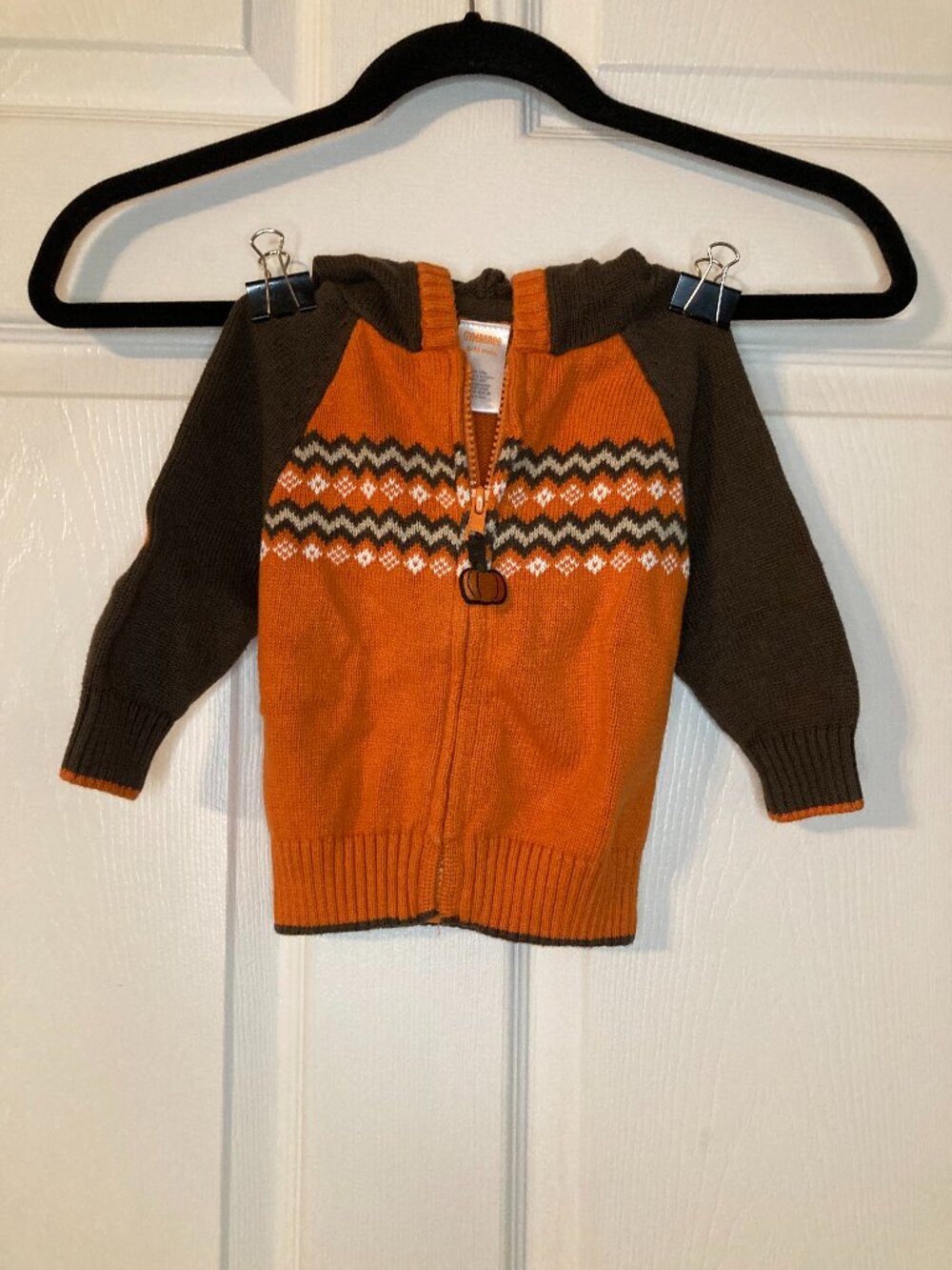 Gymboree 2013 Infant/Baby Orange & Brown Pumpkin Sweater - Size 6-12M